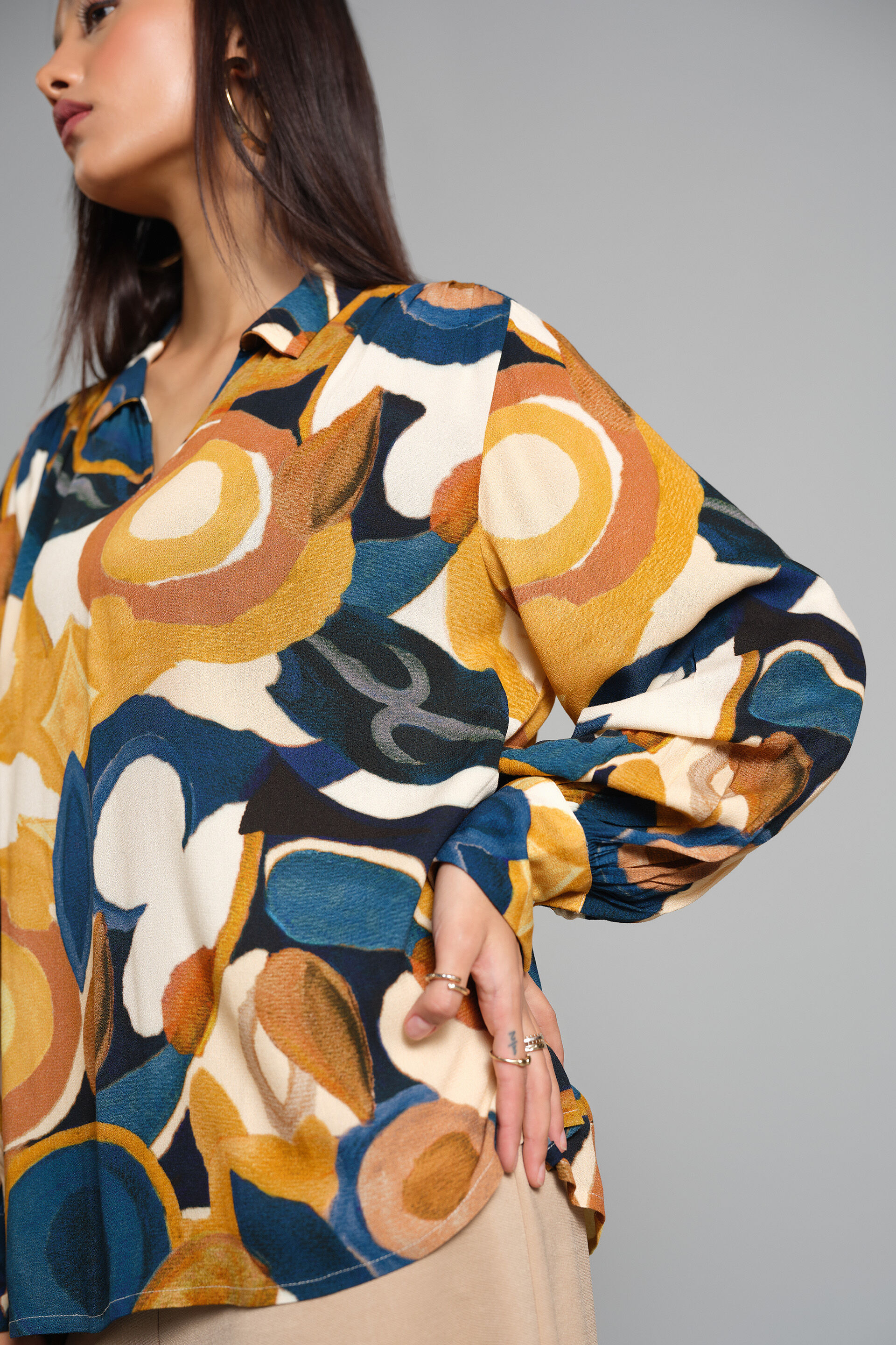 Abstract Mood Top, Beige, image 5